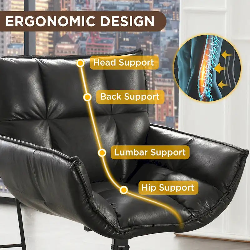 Fauteuil pivotant de bureau en similicuir - Chaise de bureau moderne