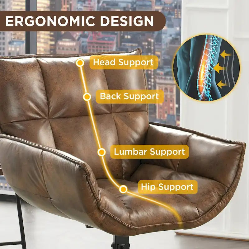 Fauteuil pivotant de bureau en similicuir - Chaise de bureau moderne