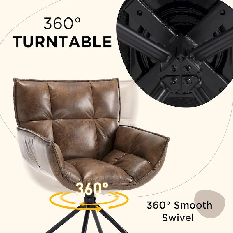 Fauteuil pivotant de bureau en similicuir - Chaise de bureau moderne