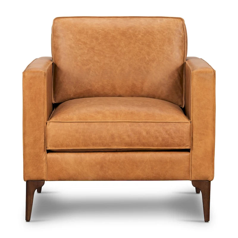 Poly & Bark Mateo Lounge Chair - Full Grain Genuine Italian Leather