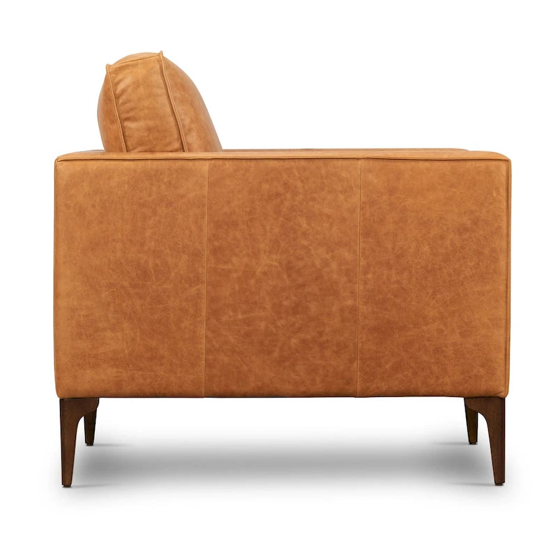 Fauteuil de salon - Cuir véritable pleine fleur italien