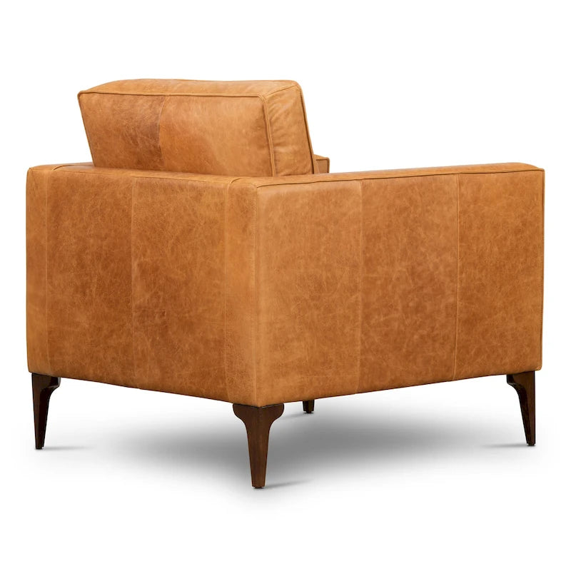 Fauteuil de salon - Cuir véritable pleine fleur italien