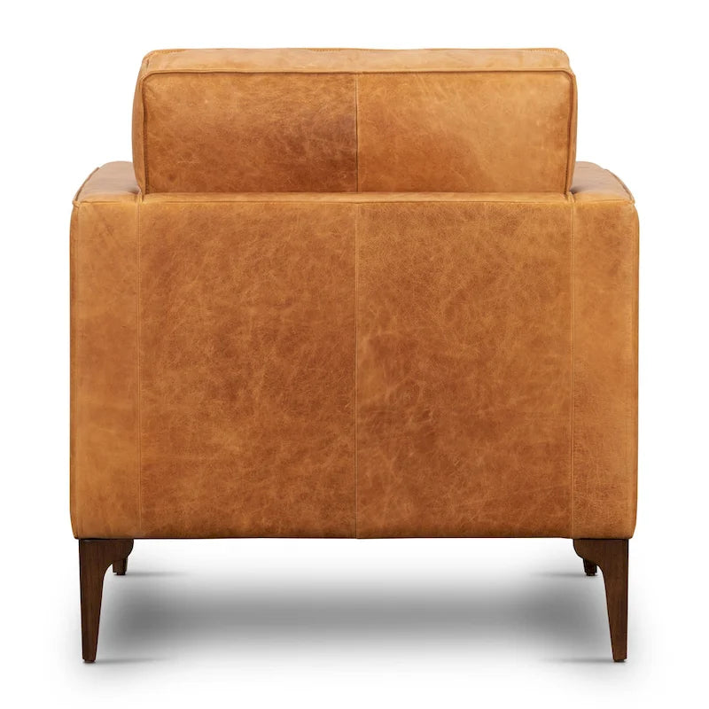 Fauteuil de salon - Cuir véritable pleine fleur italien