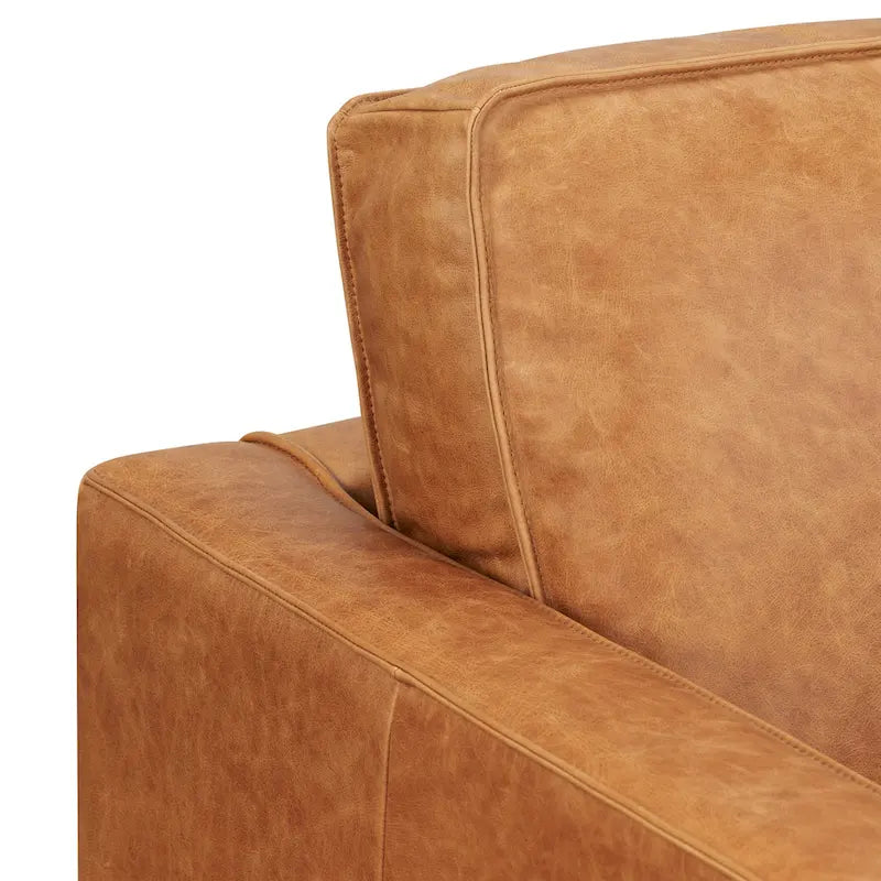 Fauteuil de salon - Cuir véritable pleine fleur italien
