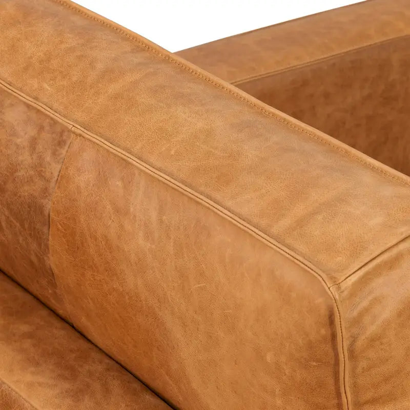 Fauteuil de salon - Cuir véritable pleine fleur italien