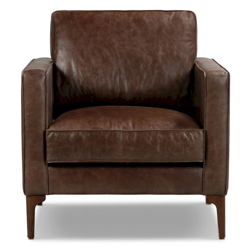 Fauteuil de salon - Cuir véritable pleine fleur italien