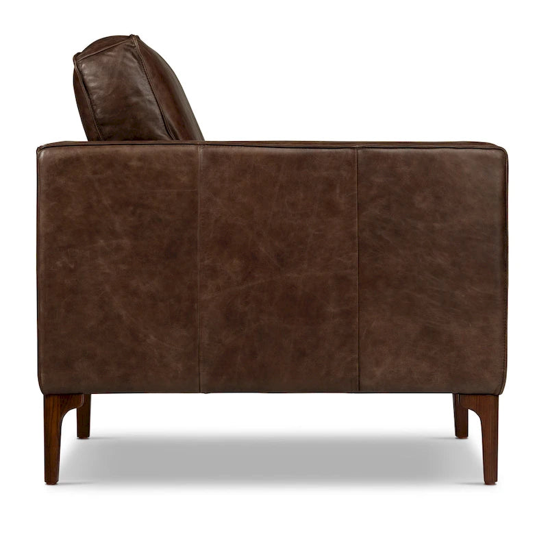 Fauteuil de salon - Cuir véritable pleine fleur italien