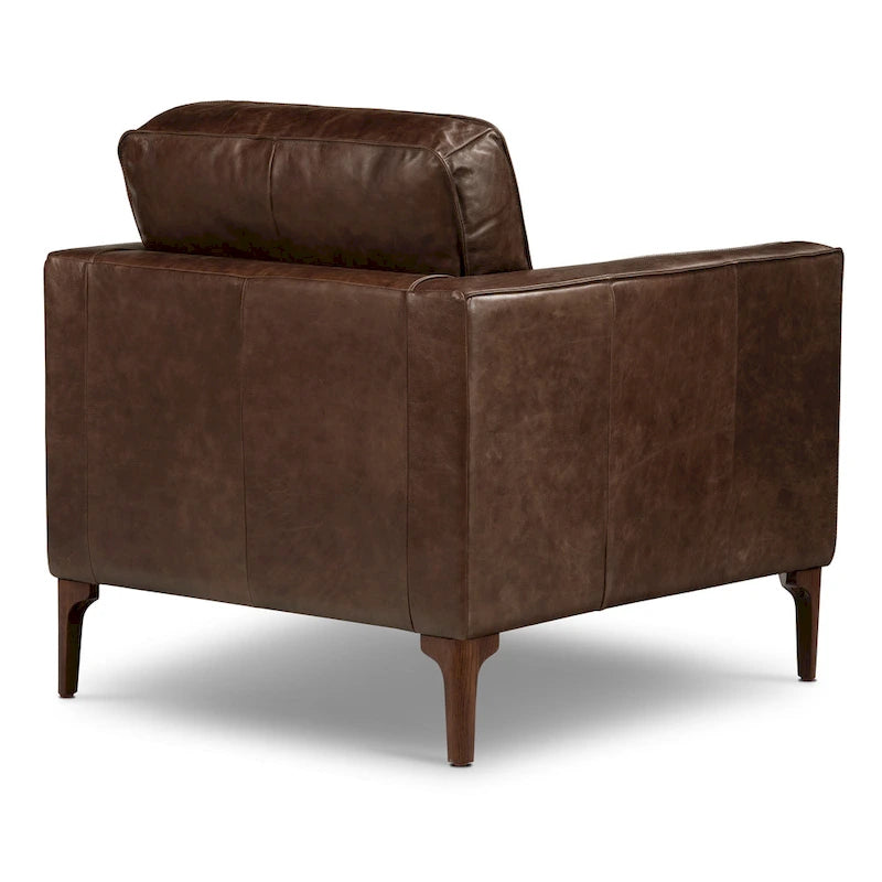 Fauteuil de salon - Cuir véritable pleine fleur italien