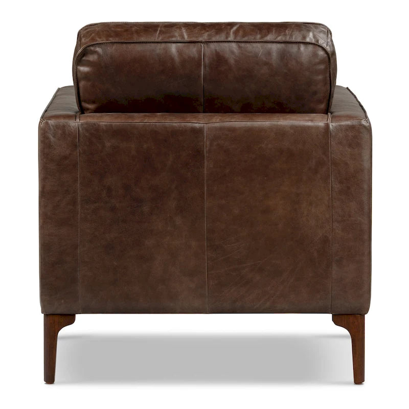 Fauteuil de salon - Cuir véritable pleine fleur italien