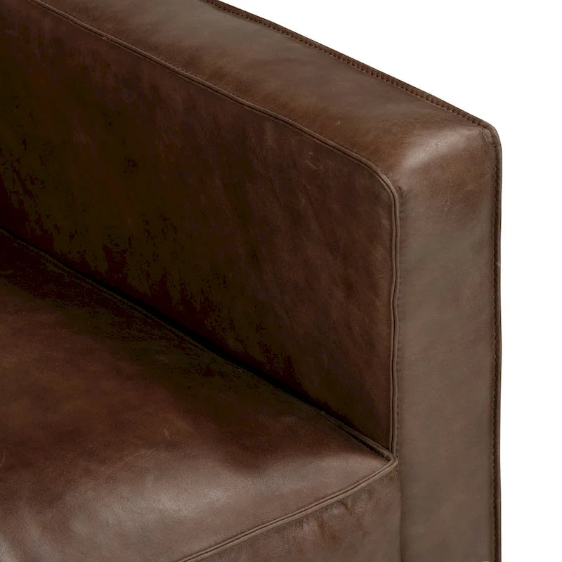 Fauteuil de salon - Cuir véritable pleine fleur italien