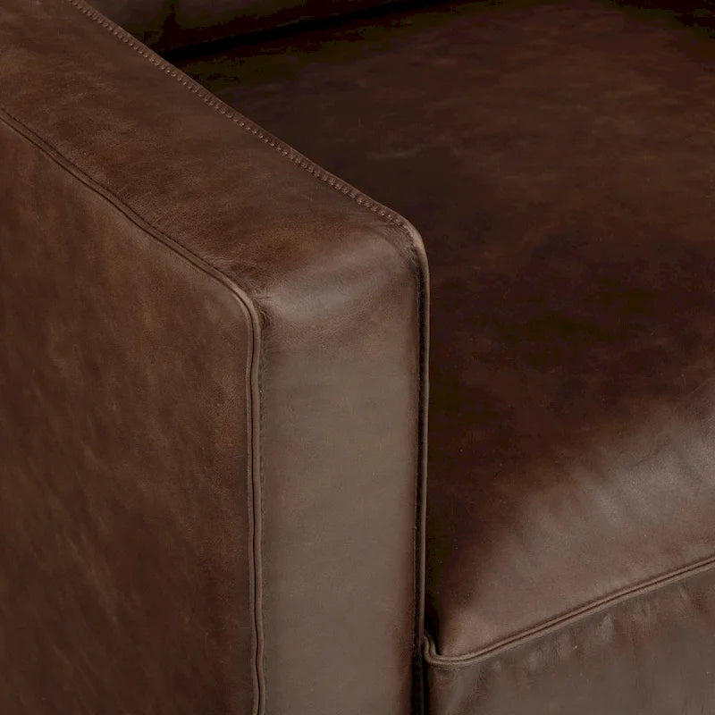 Fauteuil de salon - Cuir véritable pleine fleur italien
