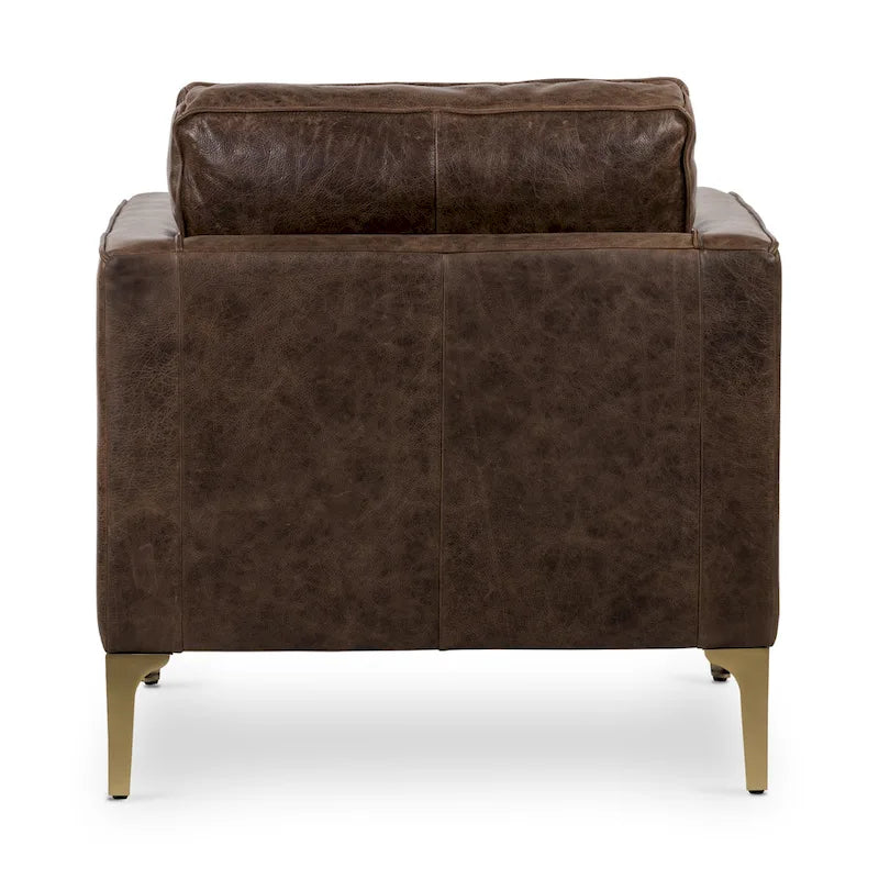 Fauteuil de salon - Cuir véritable pleine fleur italien