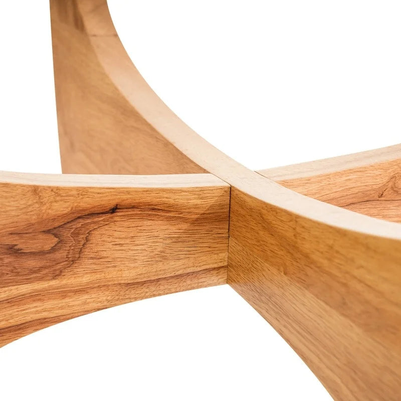 Table basse ronde en bois massif avec plateau en verre – 35,435,416