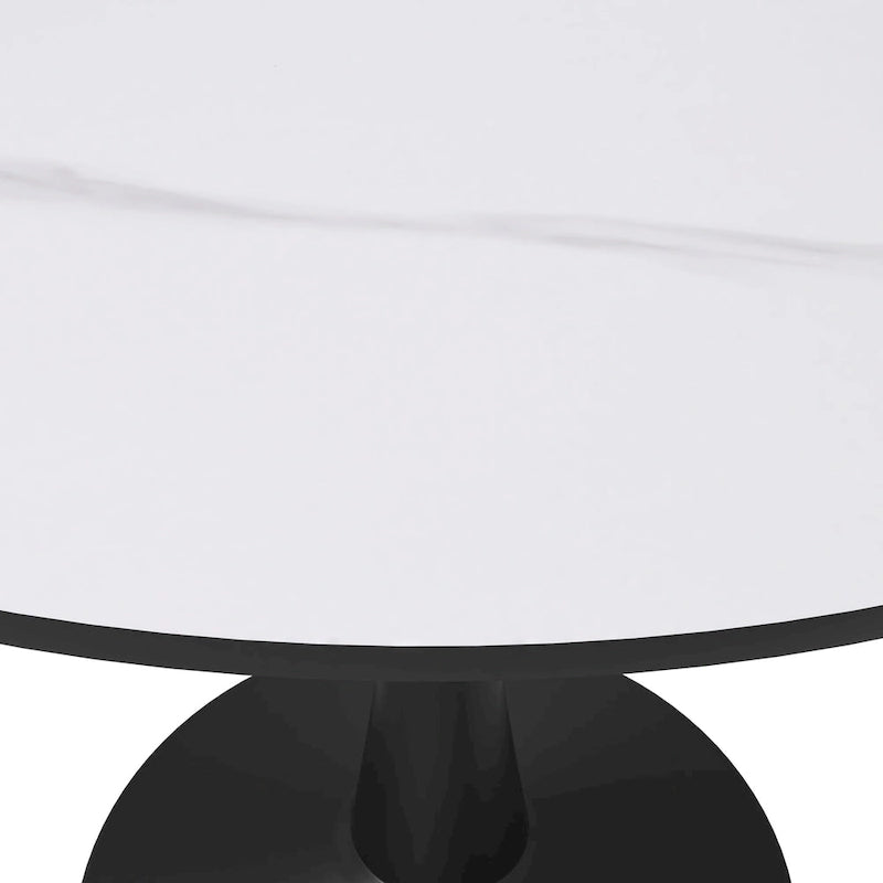 Table à Manger Ronde 40 Plateau en Pierre Frittée