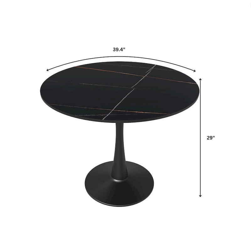 Table à Manger Ronde 40 Plateau en Pierre Frittée