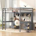 Lit mezzanine pleine grandeur avec bureau et armoires
