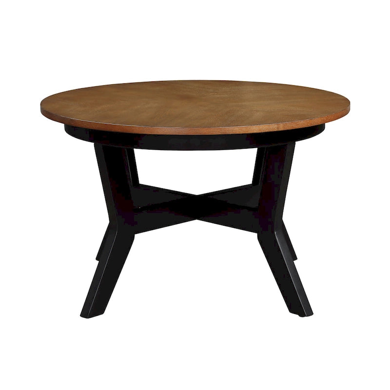 Table basse ronde en bois de 32 pouces