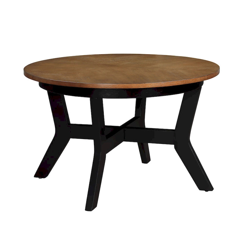 Table basse ronde en bois de 32 pouces