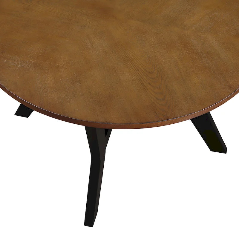 Table basse ronde en bois de 32 pouces