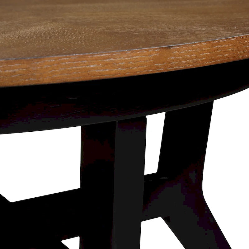Table basse ronde en bois de 32 pouces