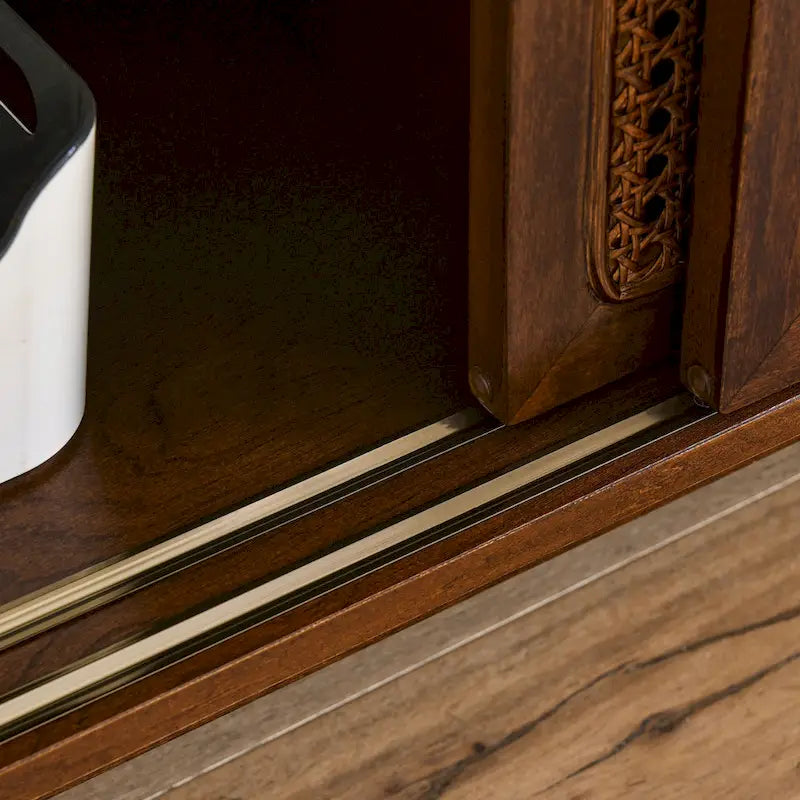 Meuble TV moderne en rotin pour téléviseur 65 pouces