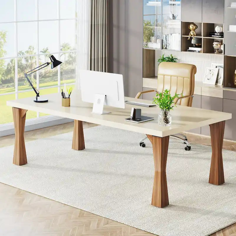 Bureau de direction, 180 cm L x 90 cm P Grand bureau, Bureau d'ordinateur moderne