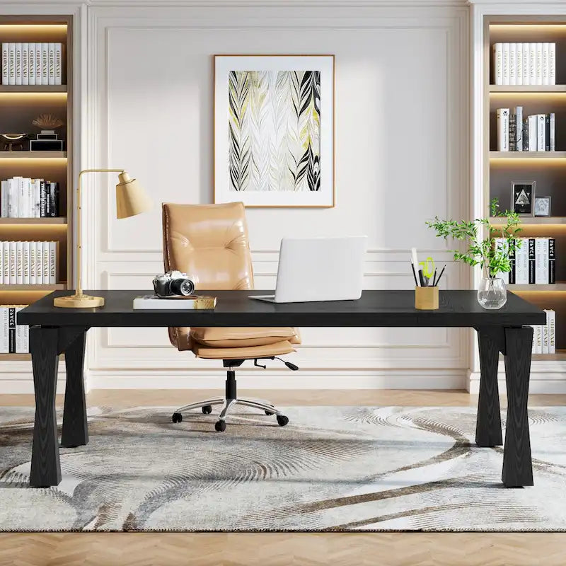 Bureau de direction, 180 cm L x 90 cm P Grand bureau, Bureau d'ordinateur moderne