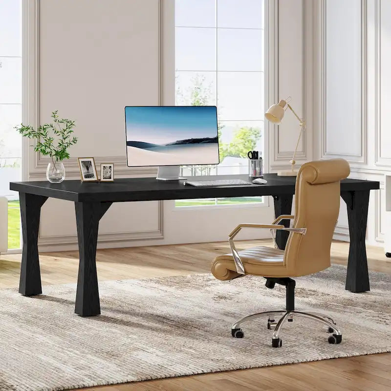 Bureau de direction, 180 cm L x 90 cm P Grand bureau, Bureau d'ordinateur moderne